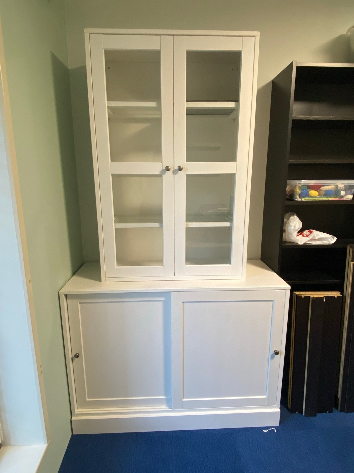 IKEA Havsta Vitrinekast wit, Ophalen, 100 tot 150 cm, Zo goed als nieuw, 150 tot 200 cm