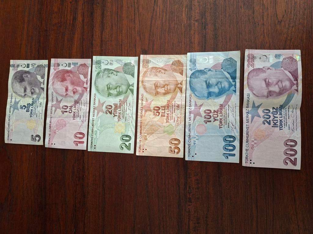 Turkse bankbiljetten set van 6 stuks €14,99, Postzegels en Munten, Bankbiljetten | Europa | Niet-Eurobiljetten, Ophalen, Overige landen