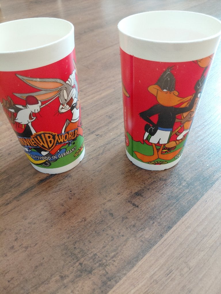 2 Movie world bekers 1998, Ophalen of Verzenden, Overige figuren, Gebruikt, Gebruiksvoorwerp