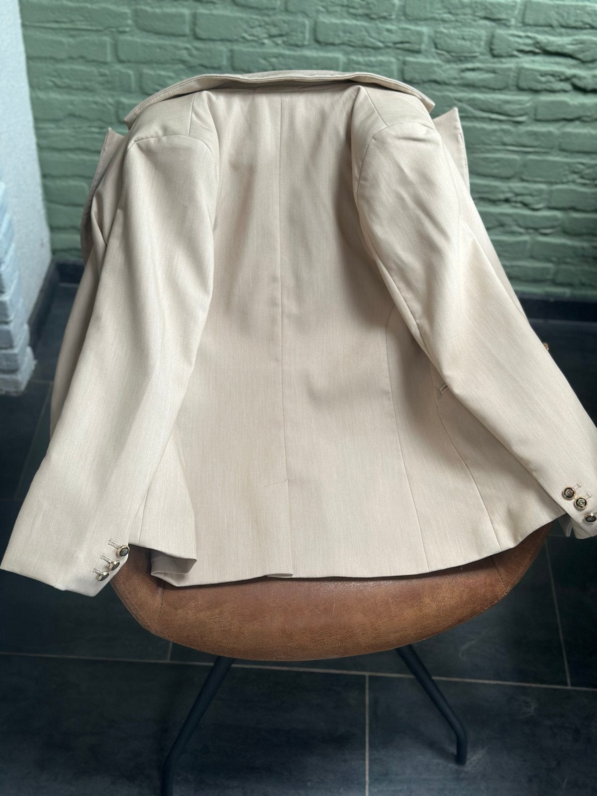 ONLY double-breasted blazer maat 38 (M), Maat 38/40 (M), Verzenden, Beige, Zo goed als nieuw