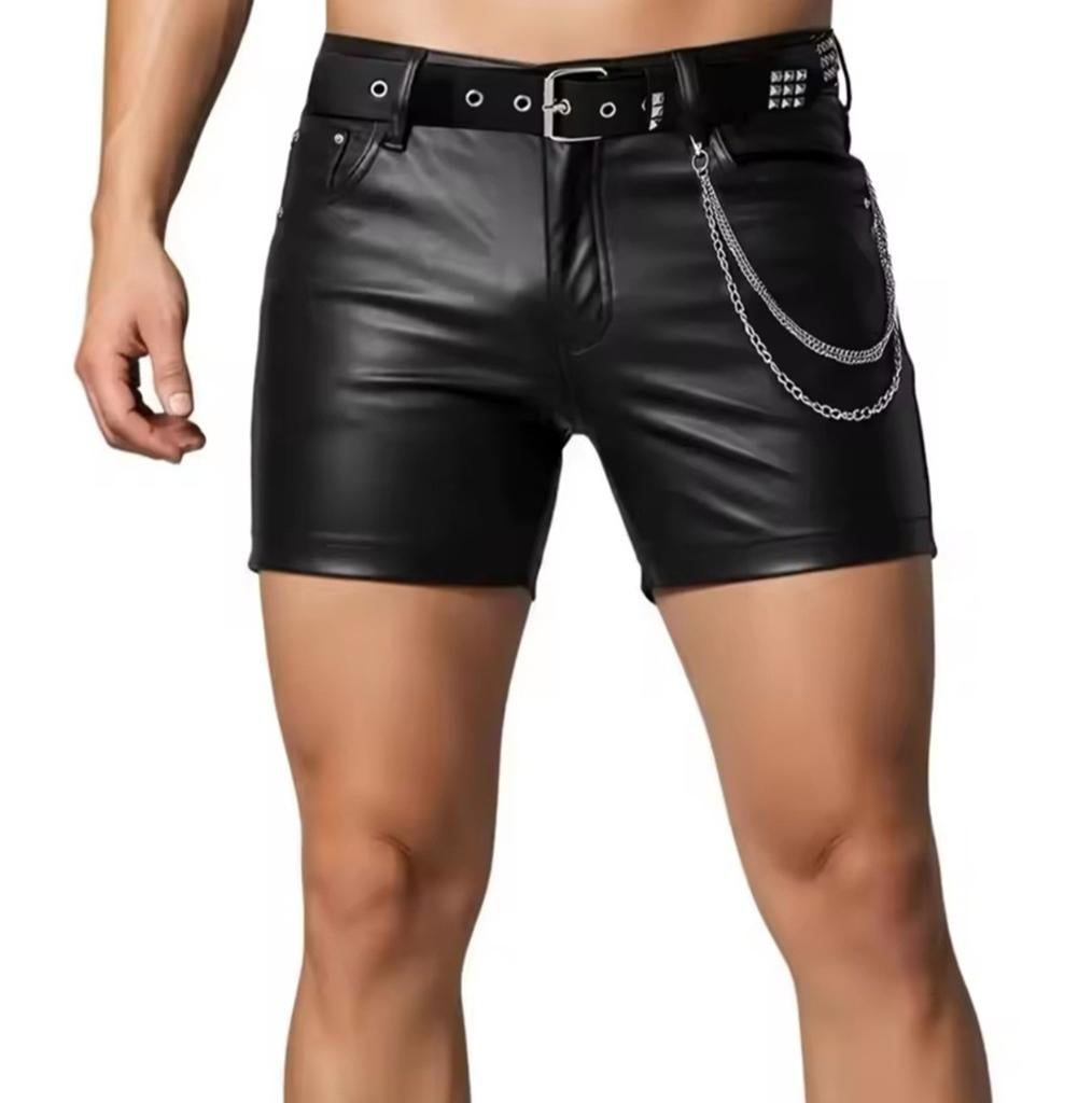 Mooie Korte Leren Broek, tm 5XL, Verzenden, Nieuw, Zwart