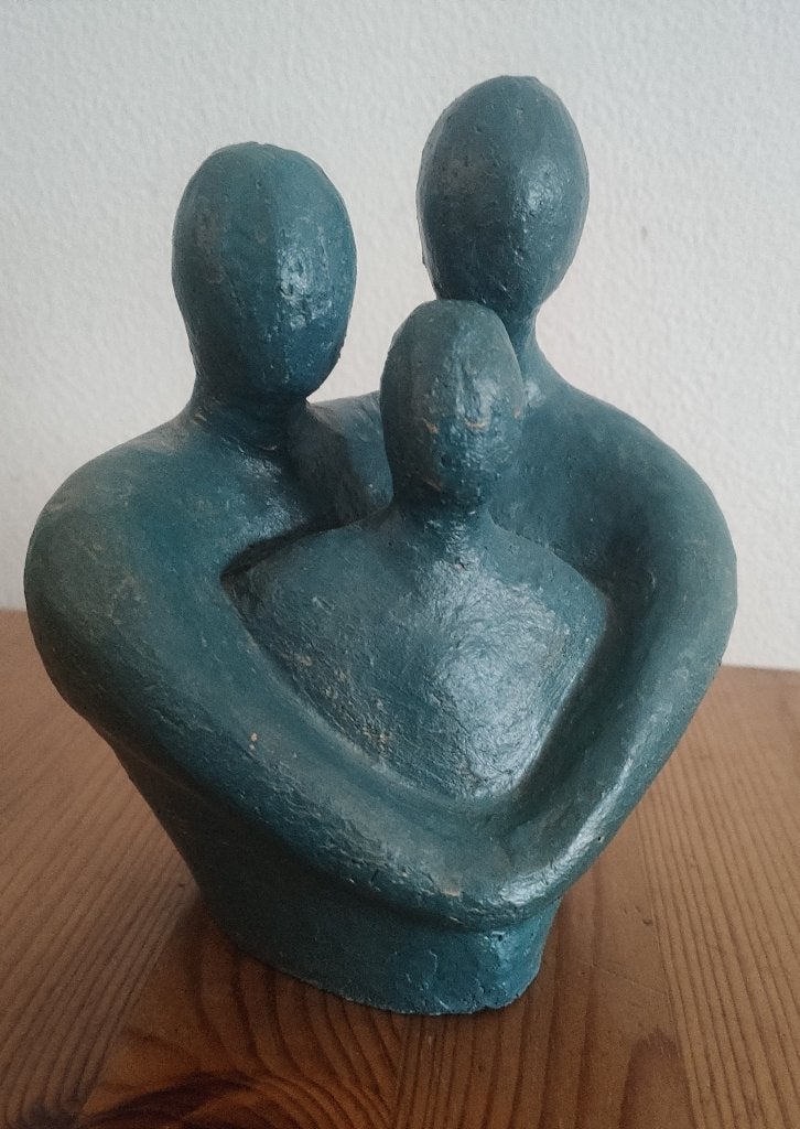 beeldje, gezin 3 personen, blauw, Ophalen, Nieuw, Mens