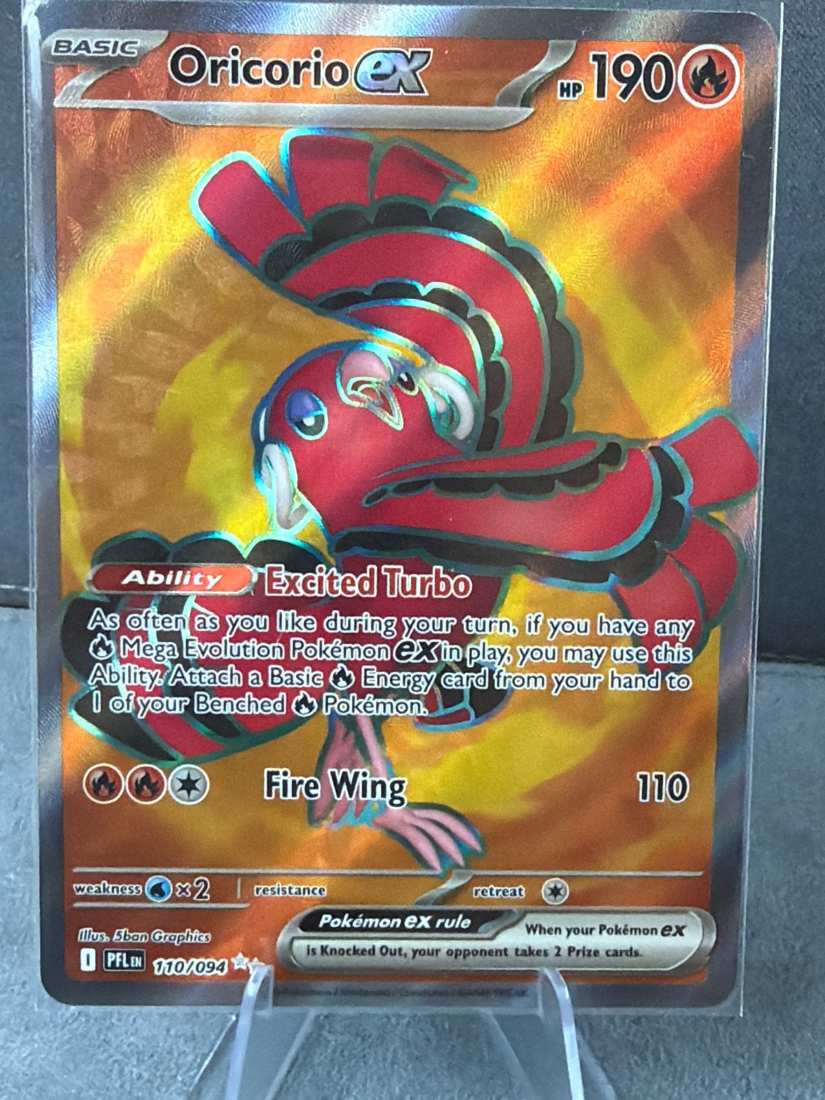 Oricorio ex 110/094 PFLIN Pokemon kaart, Ophalen of Verzenden, Zo goed als nieuw, Losse kaart