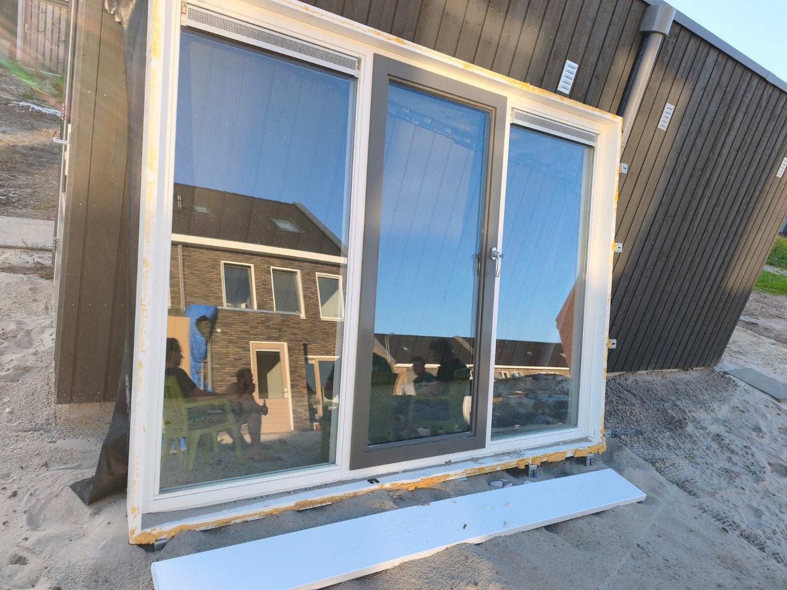 HR++ Kozijn met Draaikiepraam en Vensterbank (2.60x2m), Ophalen, Gevelraam of Ruit, Gebruikt, 160 cm of meer