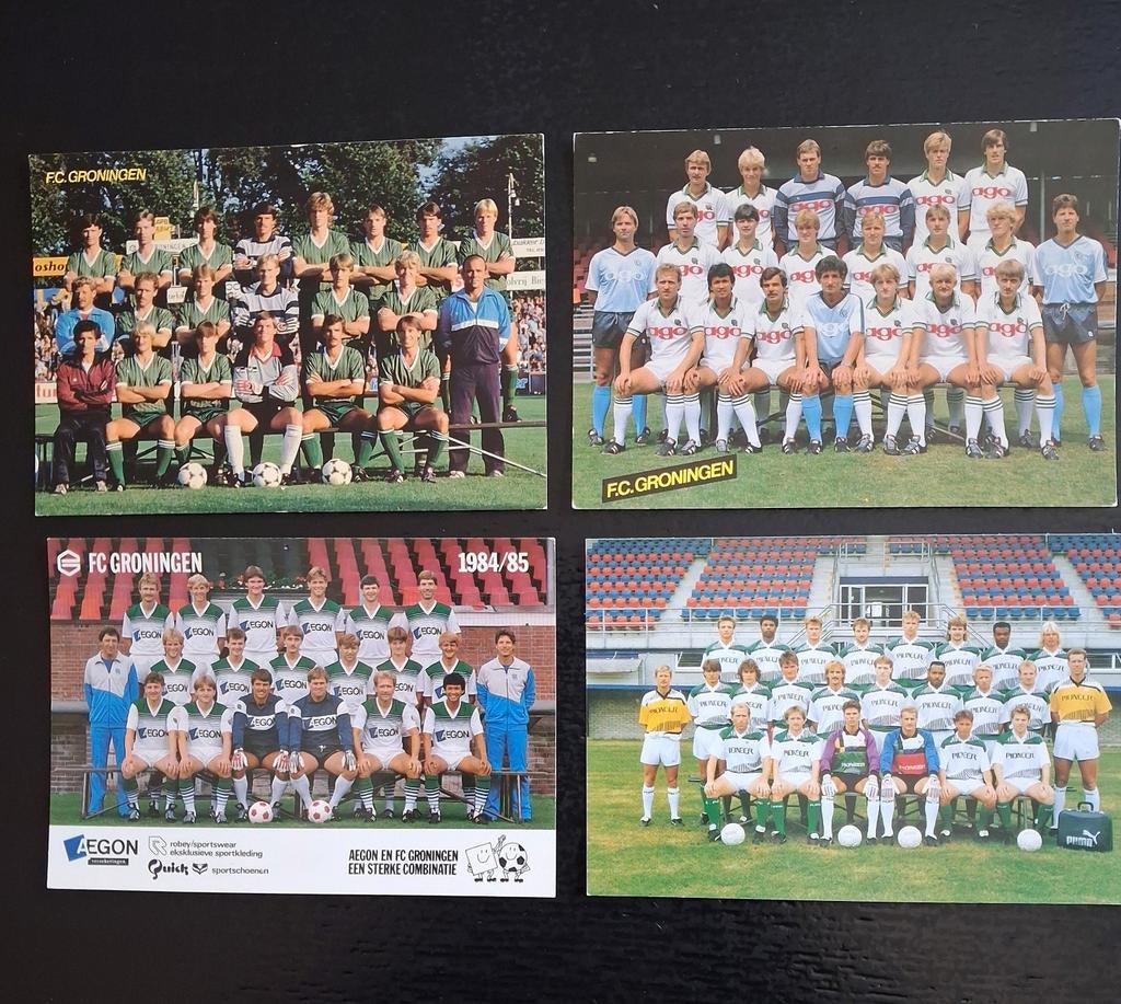 4 oude Elftalkaarten FC Groningen., Ophalen of Verzenden, Gebruikt, Overige binnenlandse clubs, Spelerskaart