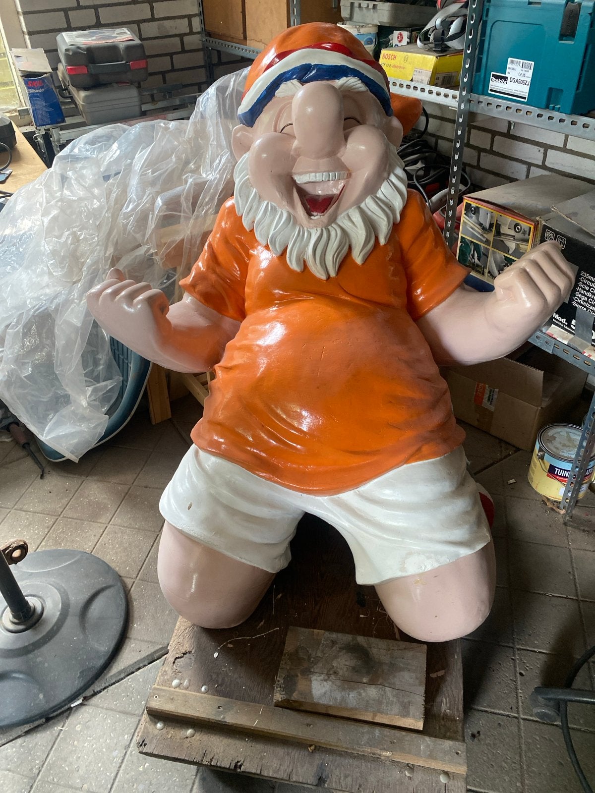 Oranje supporter tuinkabouter - Nederland, Ophalen, Gebruikt, Kunststof, Tuinkabouter