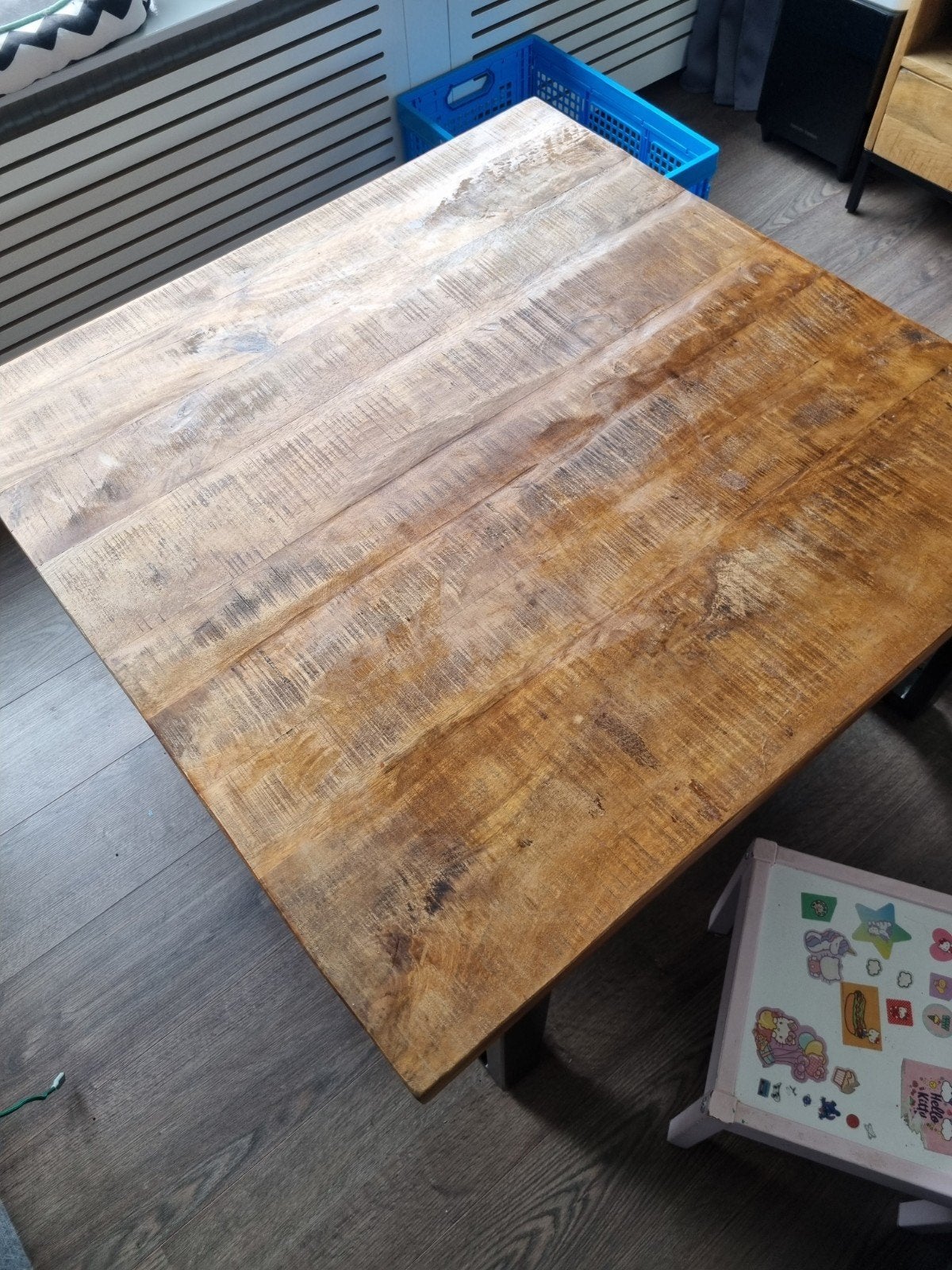 Robuuste houten salontafel - Mango hout, Ophalen, Gebruikt, 50 tot 100 cm, Industrieel, Landelijk