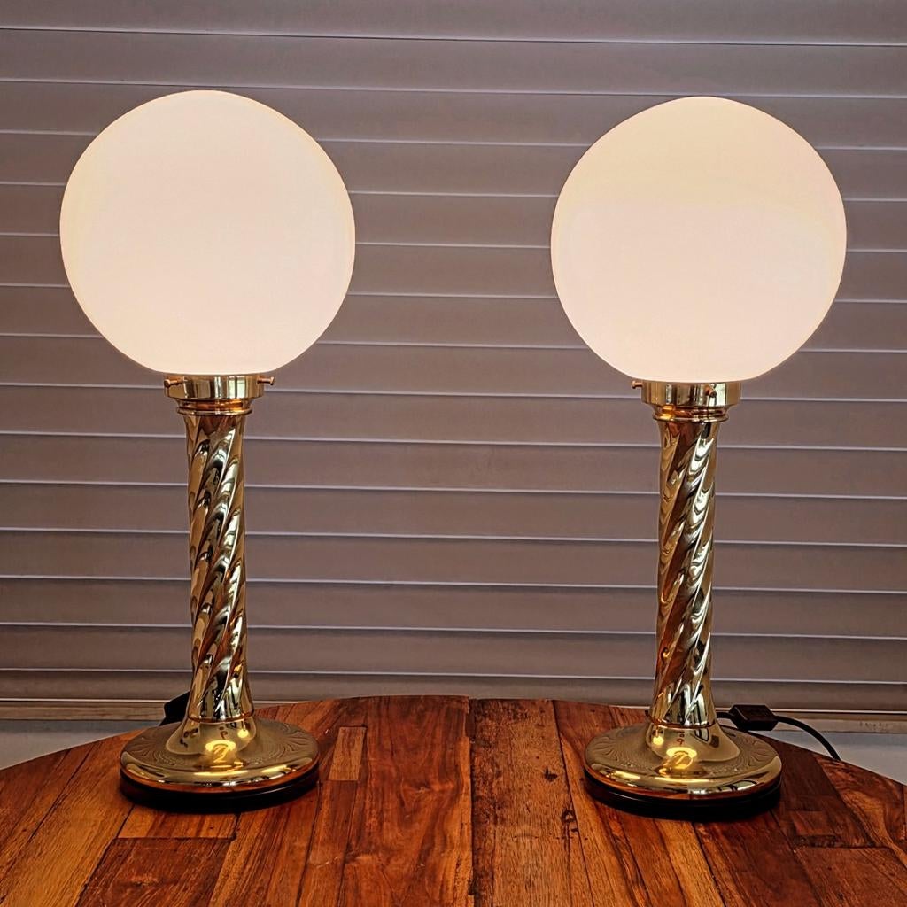 Set van 2 Roho Leuchten tafellampen met melkglas bol, Rolo.nl, Duitsland, Ophalen of Verzenden, Zo goed als nieuw