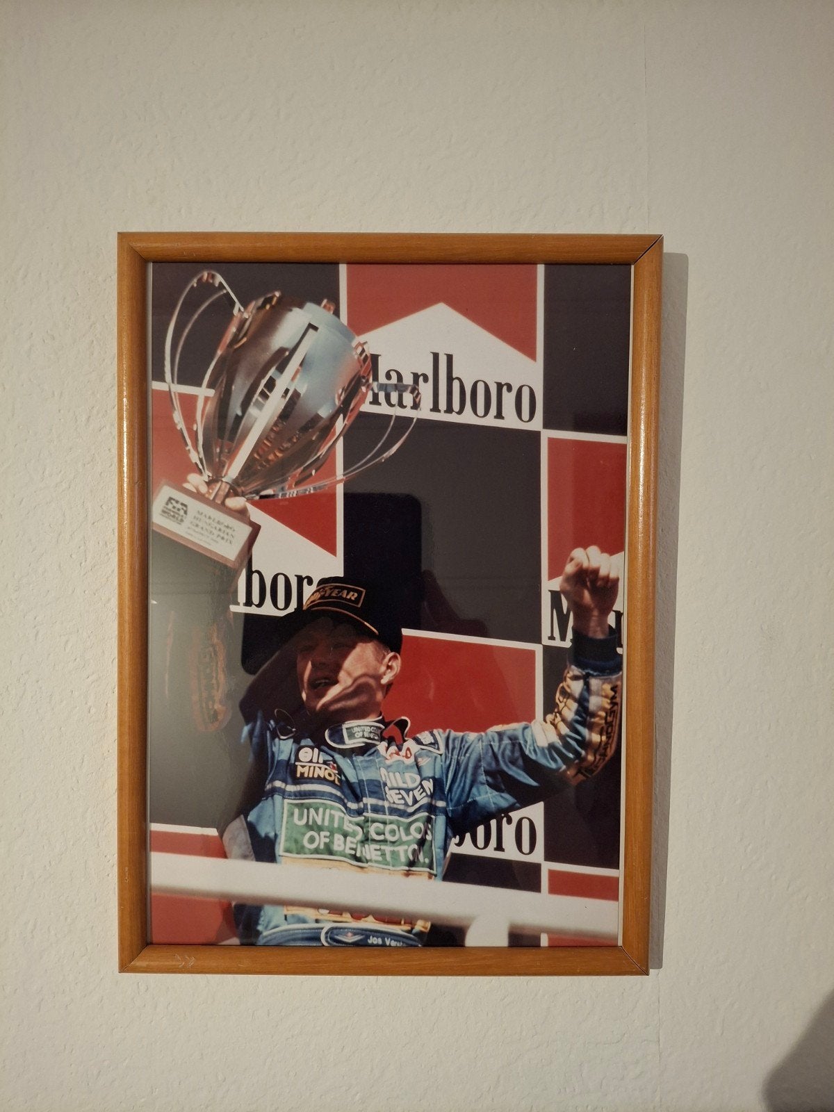 Jos Verstappen Benetton B194 1994 podium foto GP Hongarije, Ophalen of Verzenden, Zo goed als nieuw, Formule 1
