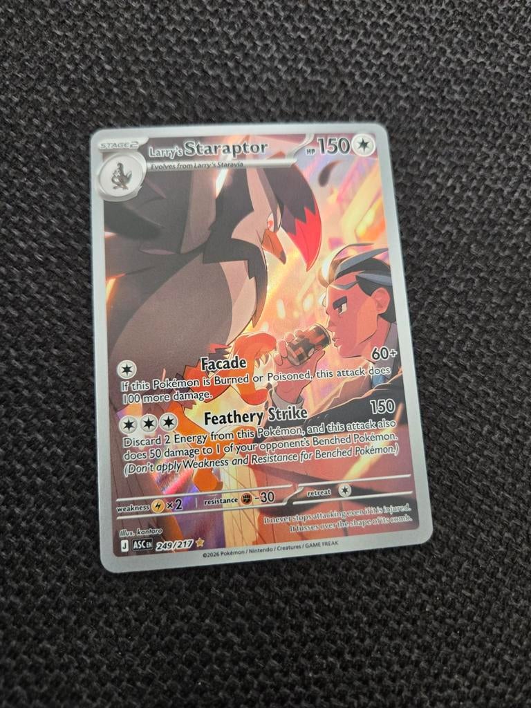 Larry's Staraptor 249/217 Full Art Pokémon Kaart, Ophalen of Verzenden, Zo goed als nieuw, Losse kaart
