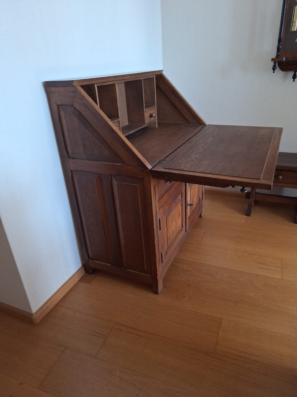 Antiek eikenhouten secretaire / bureau, Ophalen of Verzenden