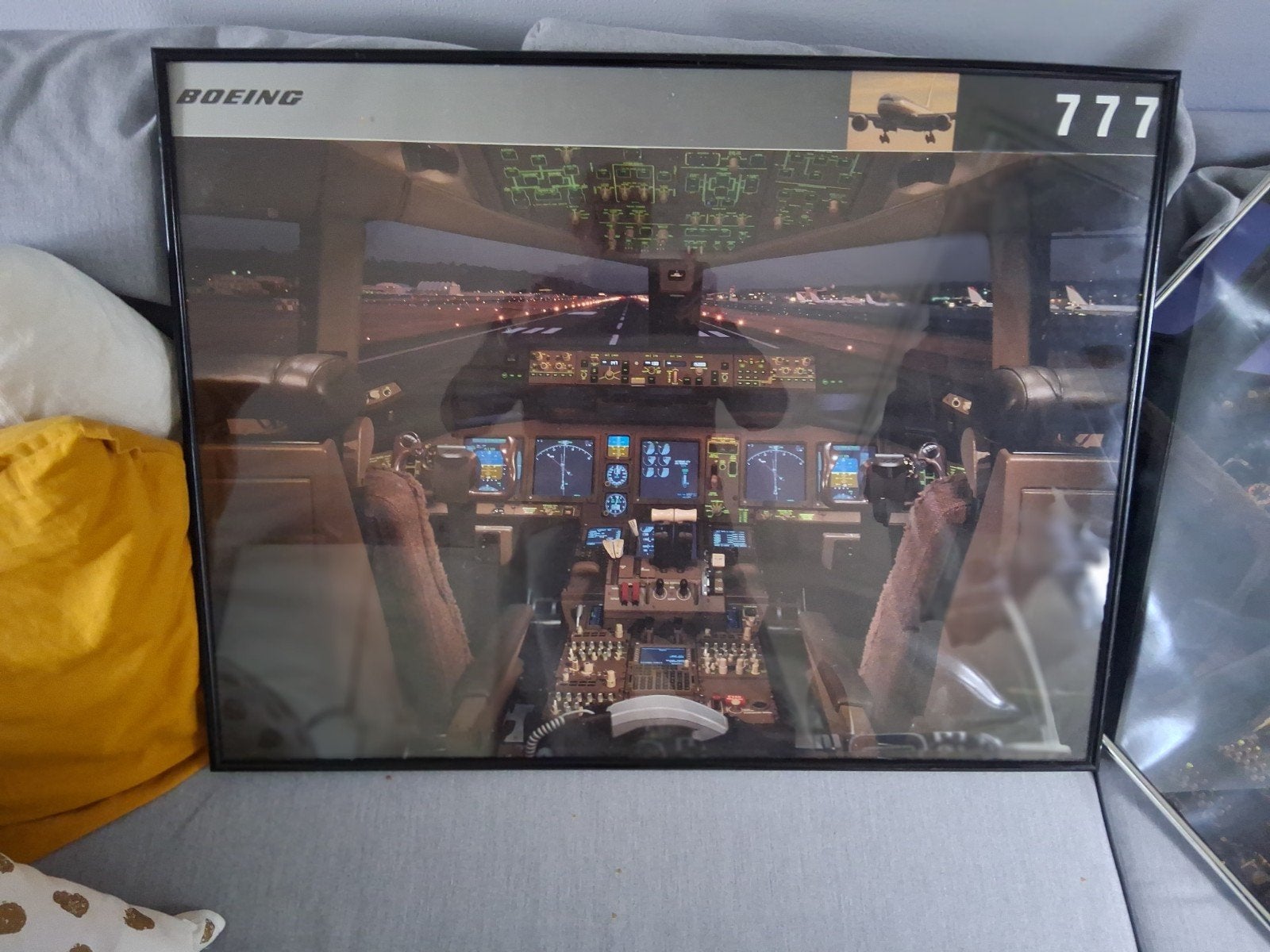 Luchtvaart vliegtuig cockpit Boeing 747/777, Ophalen, Nieuw, Kaart, Foto of Prent