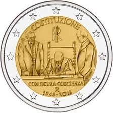 2 Euro Italie 2018 UNC - 70 jaar Italiaanse Grondwet, Verzenden, Italië, 2 euro, Losse munt