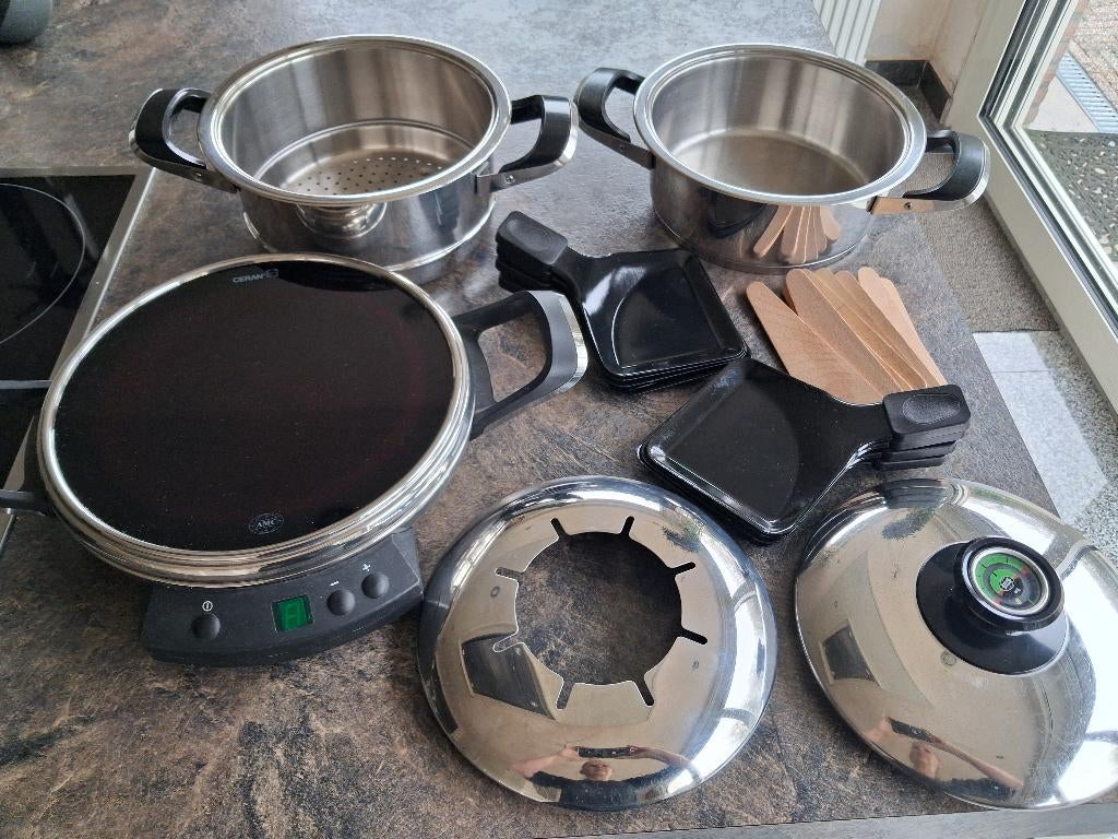 AMC Atmosfera met pan stoominzet spec deksel gourmet fondue, Ophalen of Verzenden, Zo goed als nieuw, Rvs, Overige typen