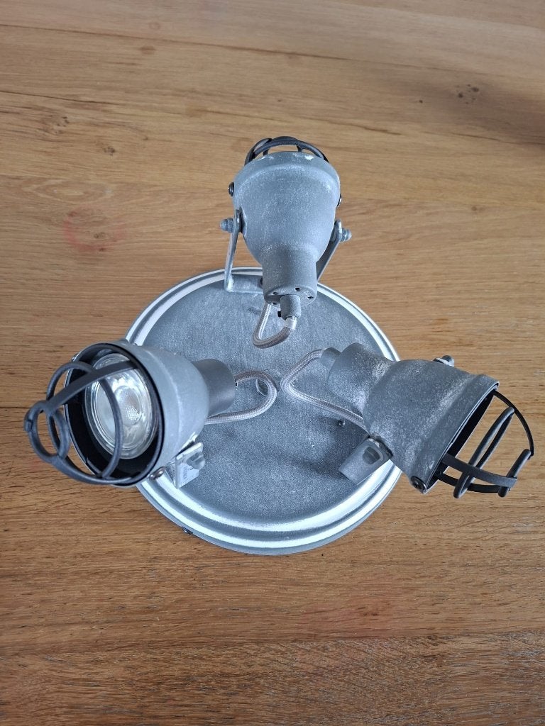 Verstelbare plafondlamp met 3 spots, Ophalen, Zo goed als nieuw, Metaal
