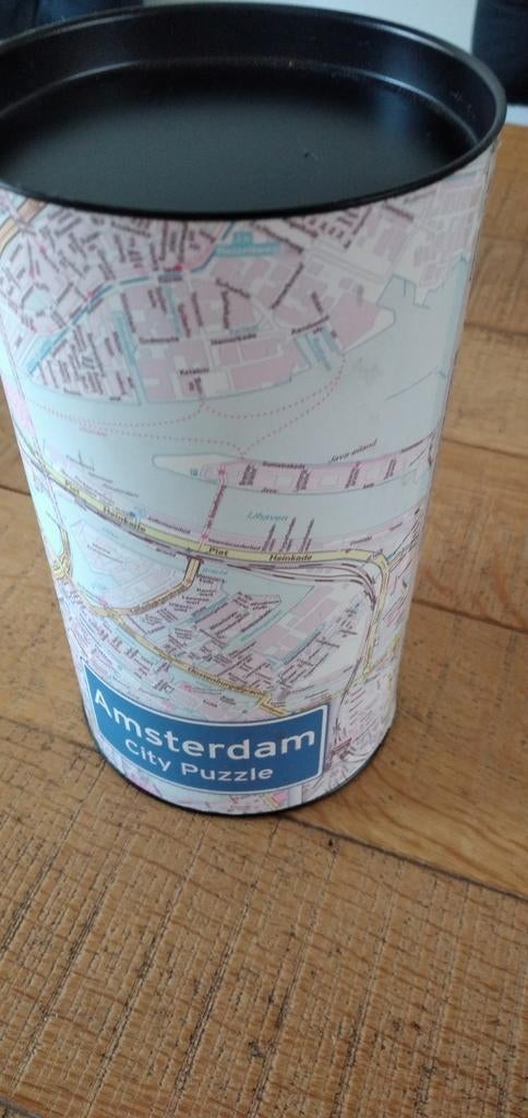 Amsterdam puzzel in blik 500 stukjes, Hobby en Vrije tijd, Denksport en Puzzels, Ophalen of Verzenden, 500 t/m 1500 stukjes, Zo goed als nieuw