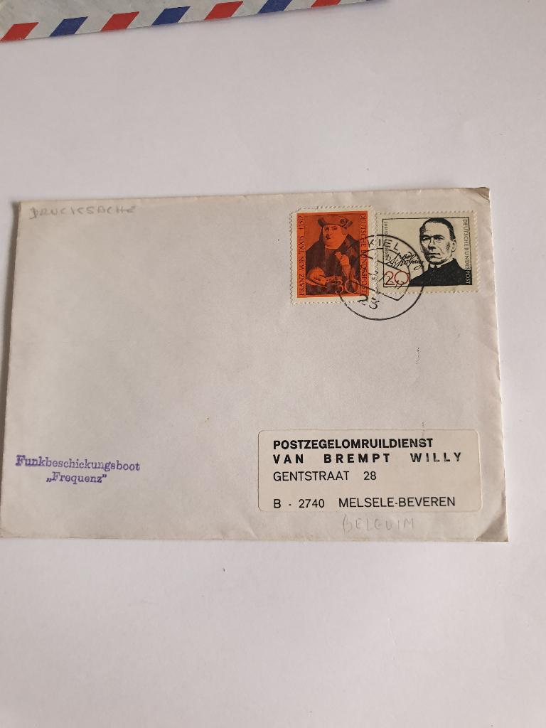 3195 duitsland funkbeschickungsboot kiel stempel, Verzenden, BRD