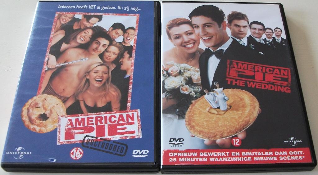 Dvd *** AMERICAN PIE *** Deel 1 + 3, Vanaf 12 jaar, Ophalen of Verzenden, Zo goed als nieuw, Overige genres