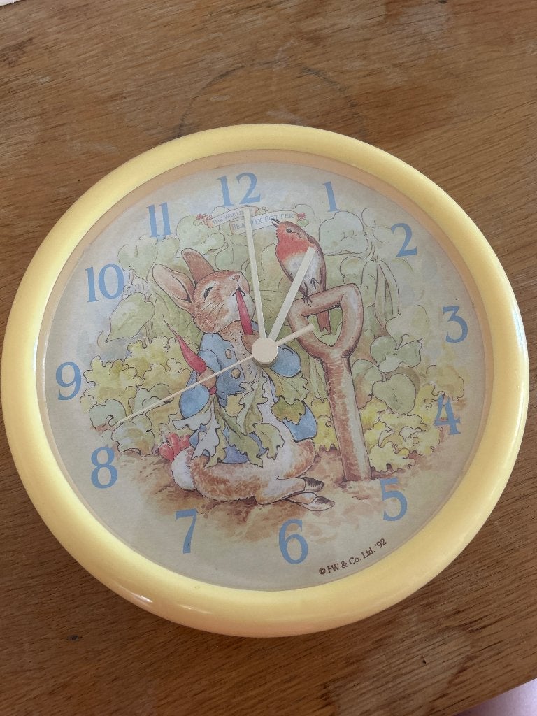 Wandklok, Wandklok, Geel, Vintage, Analoog