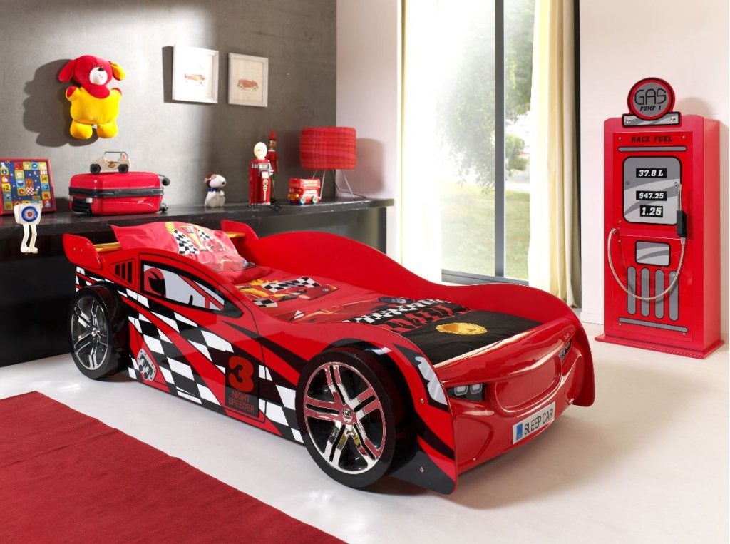 Autobed Night Speeder - 90x200 - Rood, Kinderen en Baby's, Kinderkamer | Bedden, Niet ingevuld, Niet ingevuld, Niet ingevuld