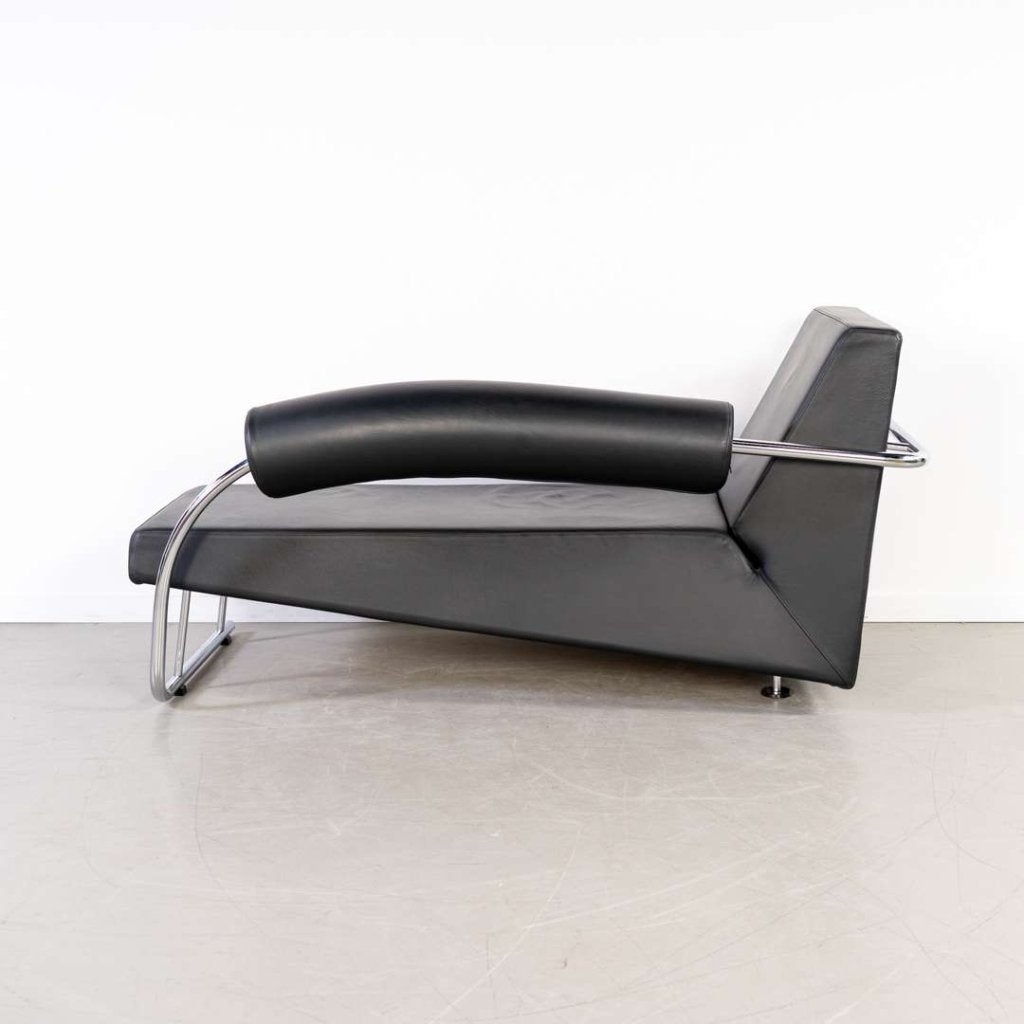 1x Gispen Karel Doornman Chaise Longue Leer – Chroom, Niet ingevuld, Niet ingevuld, Leer, Ophalen of Verzenden