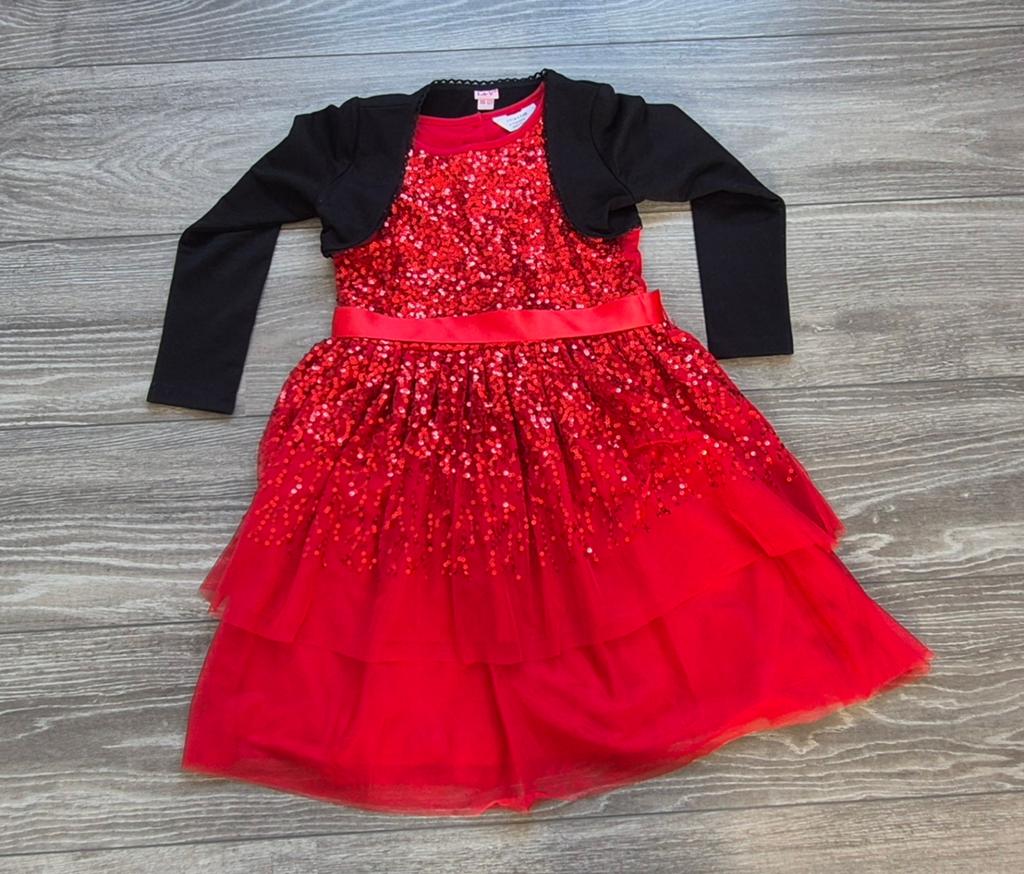 Feestelijke Rode Jurk met Bolero voor Meisjes, Maat 122, Meisje, Nieuw, Ophalen of Verzenden, Jurk of Rok