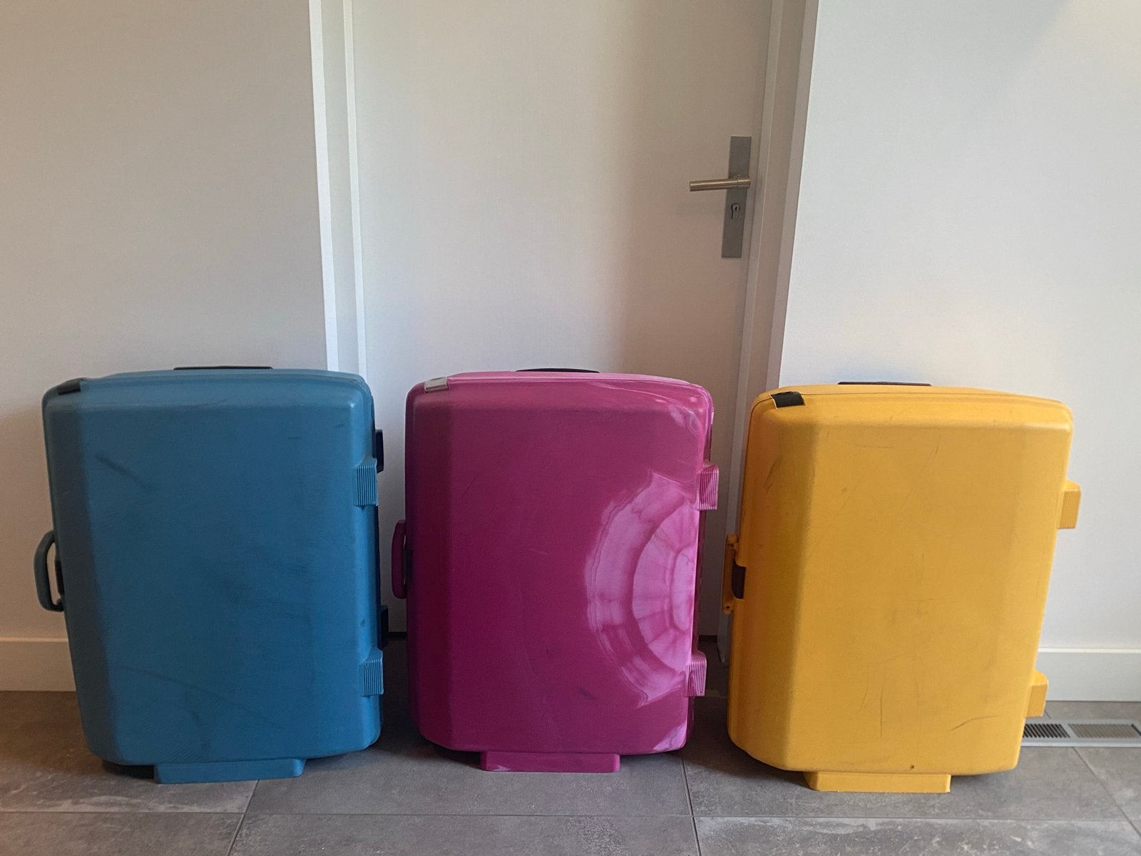 Set van 3 Samsonite koffers, Gebruikt, Hard kunststof, 70 cm of meer, 55 cm of meer