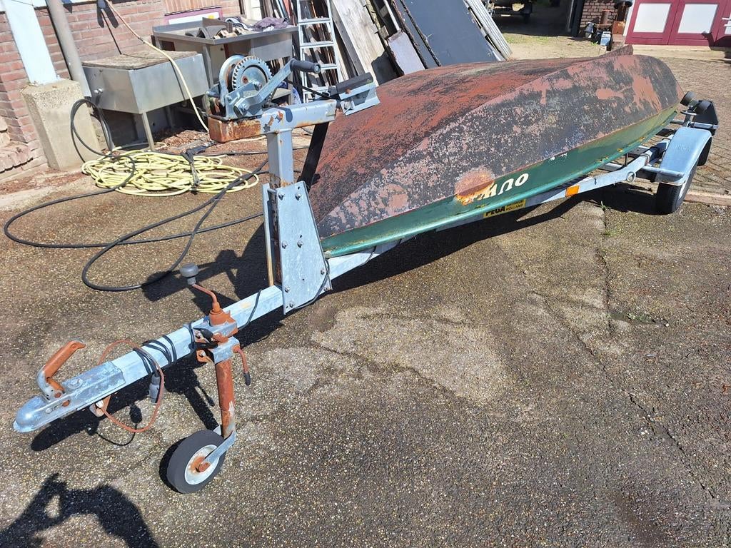 Visboat staal werkboat vlet toer grachten 4x1.5 mtr., Watersport en Boten, Ophalen, Gebruikt, Molen