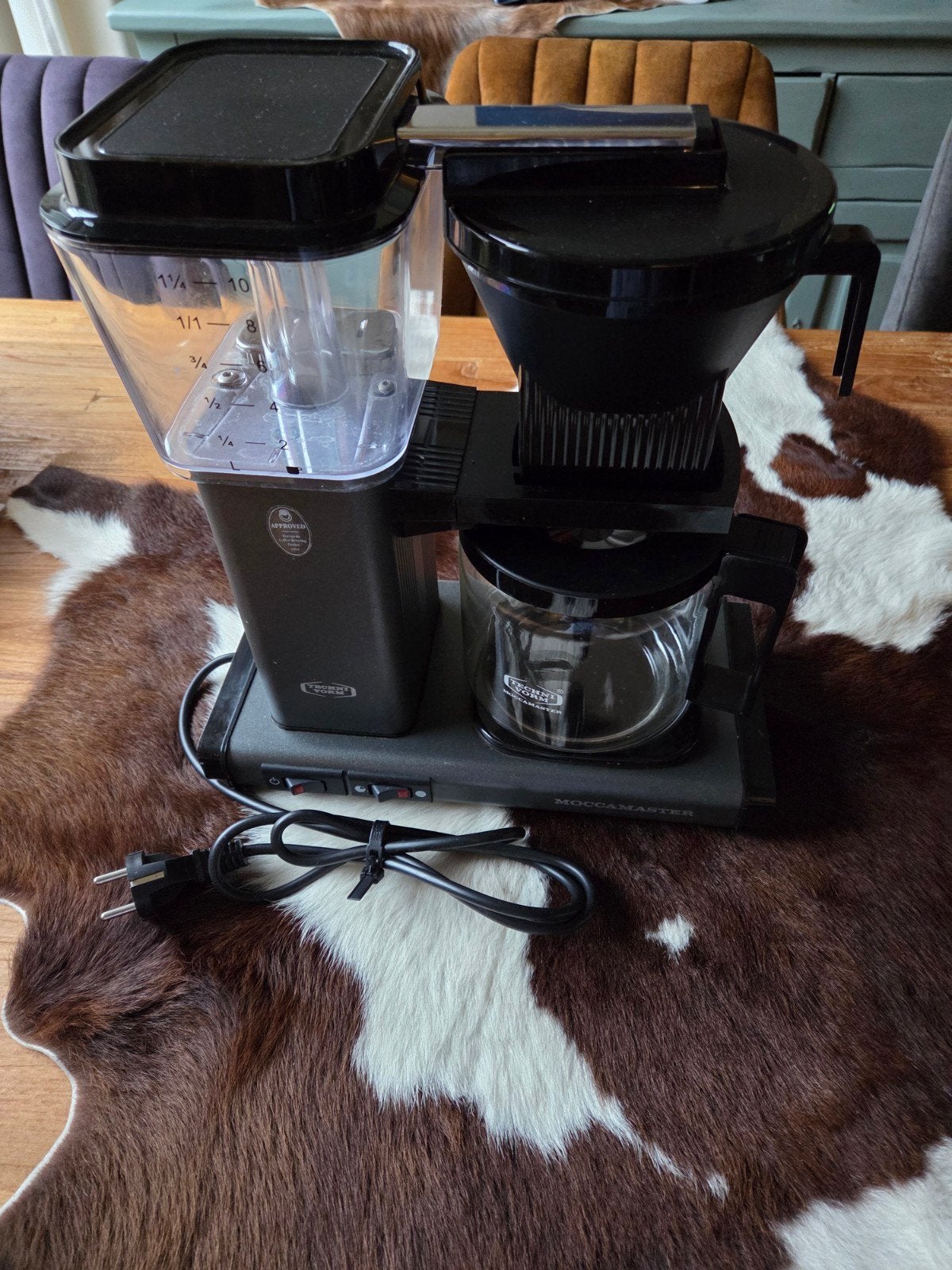 moccamaster technivorm antraciet zgan, Ophalen, Koffiemachine, Gemalen koffie, Zo goed als nieuw