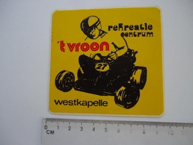 sticker oud T VROON Westkapelle kart karts karting race, Verzenden, Zo goed als nieuw, Bedrijf of Vereniging