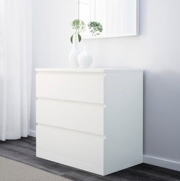Ikea ladekast Malm 3 laden, Ophalen, Gebruikt, 50 tot 100 cm, 3 of 4 laden