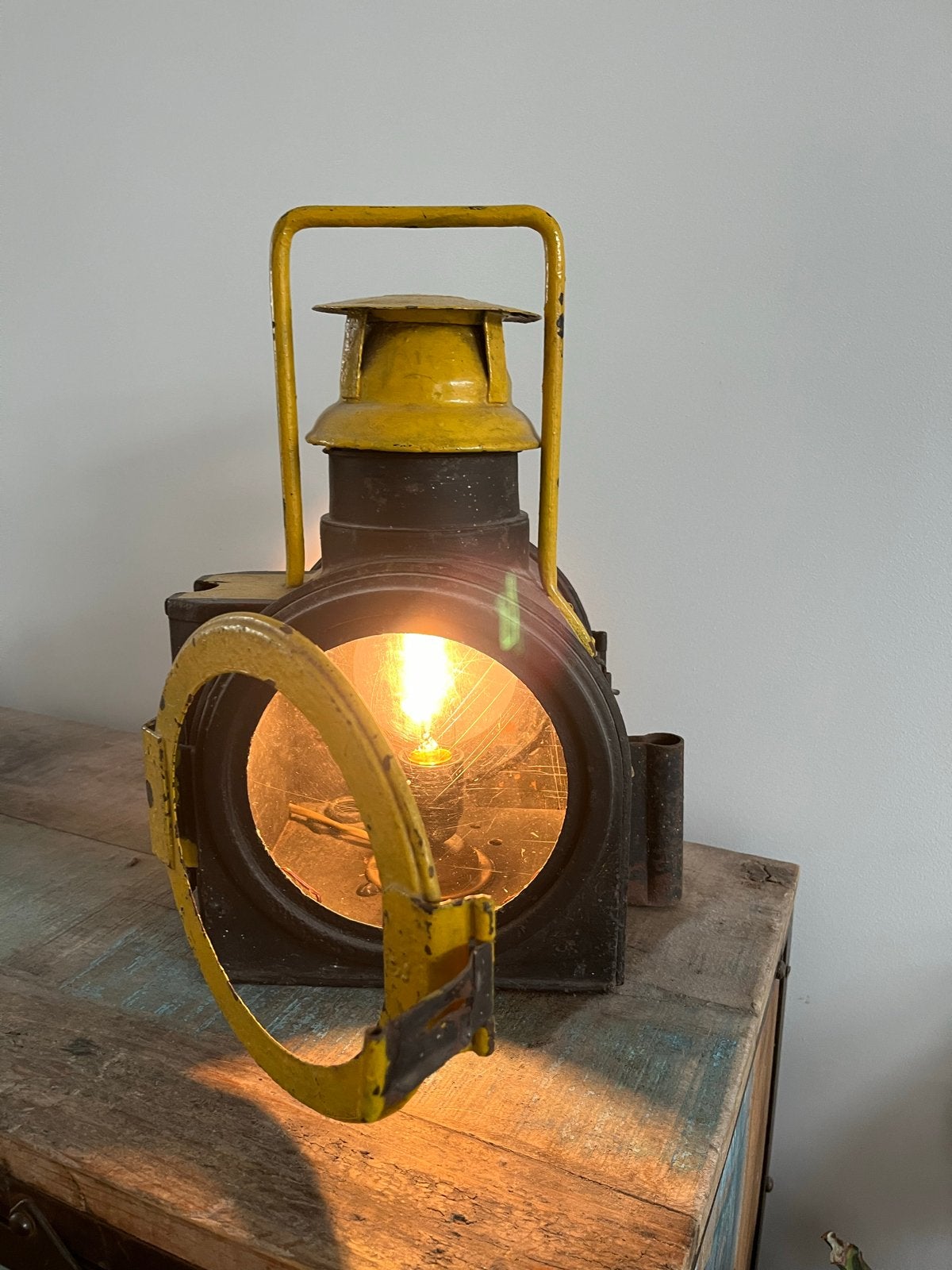 Antieke Spoorweglantaarn - Unieke Elektrische Lamp, Ophalen