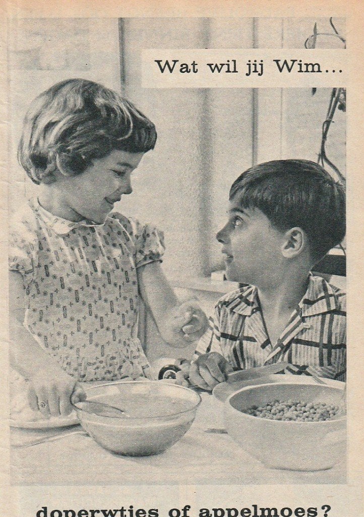Retro reclame 1960 Jonkerfris appelmoes jongetje Wim, Verzamelen, Verzenden, Overige typen