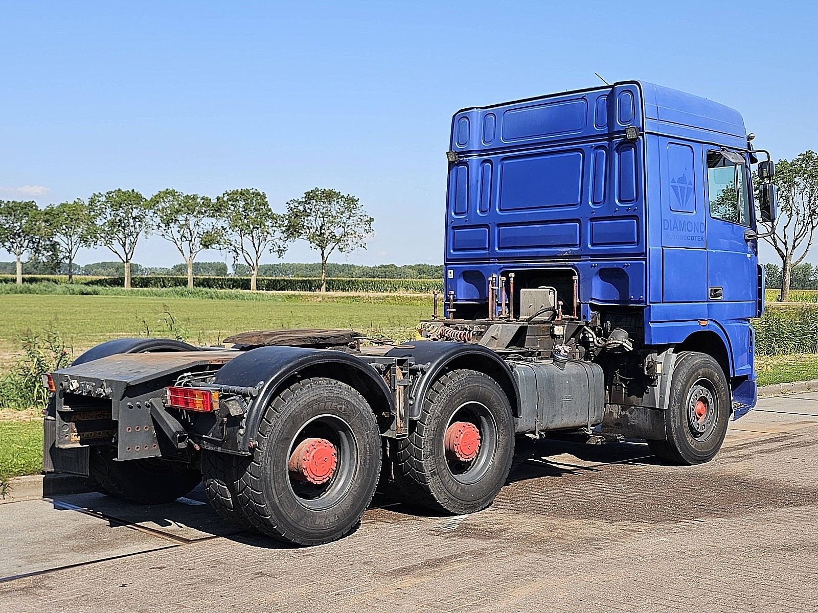 DAF XF 95.380 6x4 full steel euro3, Auto's, Blauw, Bedrijf, DAF, Te koop