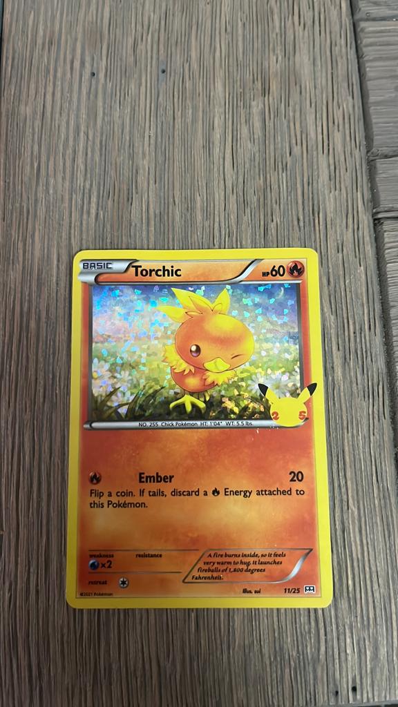 Torchic 11/25 holo pokemon McDonalds 2021, perfecte staat, Ophalen of Verzenden, Zo goed als nieuw, Losse kaart, Foil