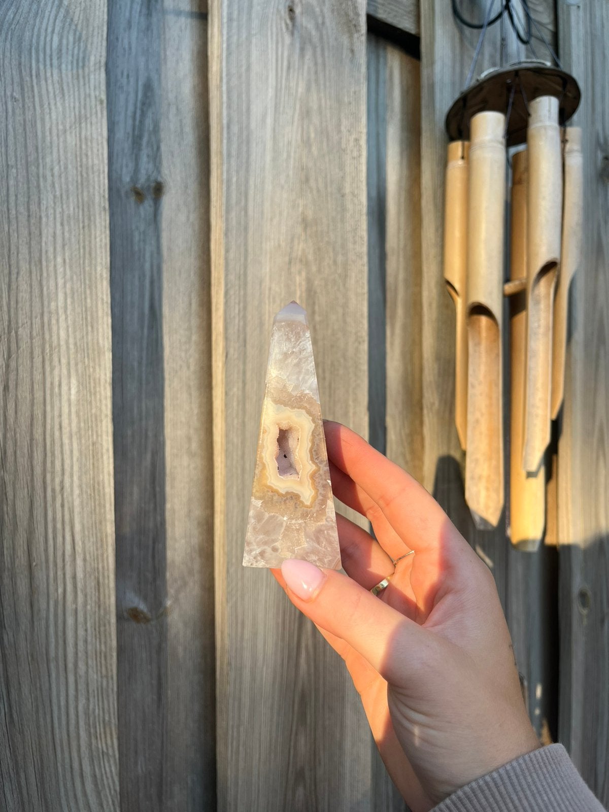 agaat obelisk met druzy, Ophalen of Verzenden, Mineraal