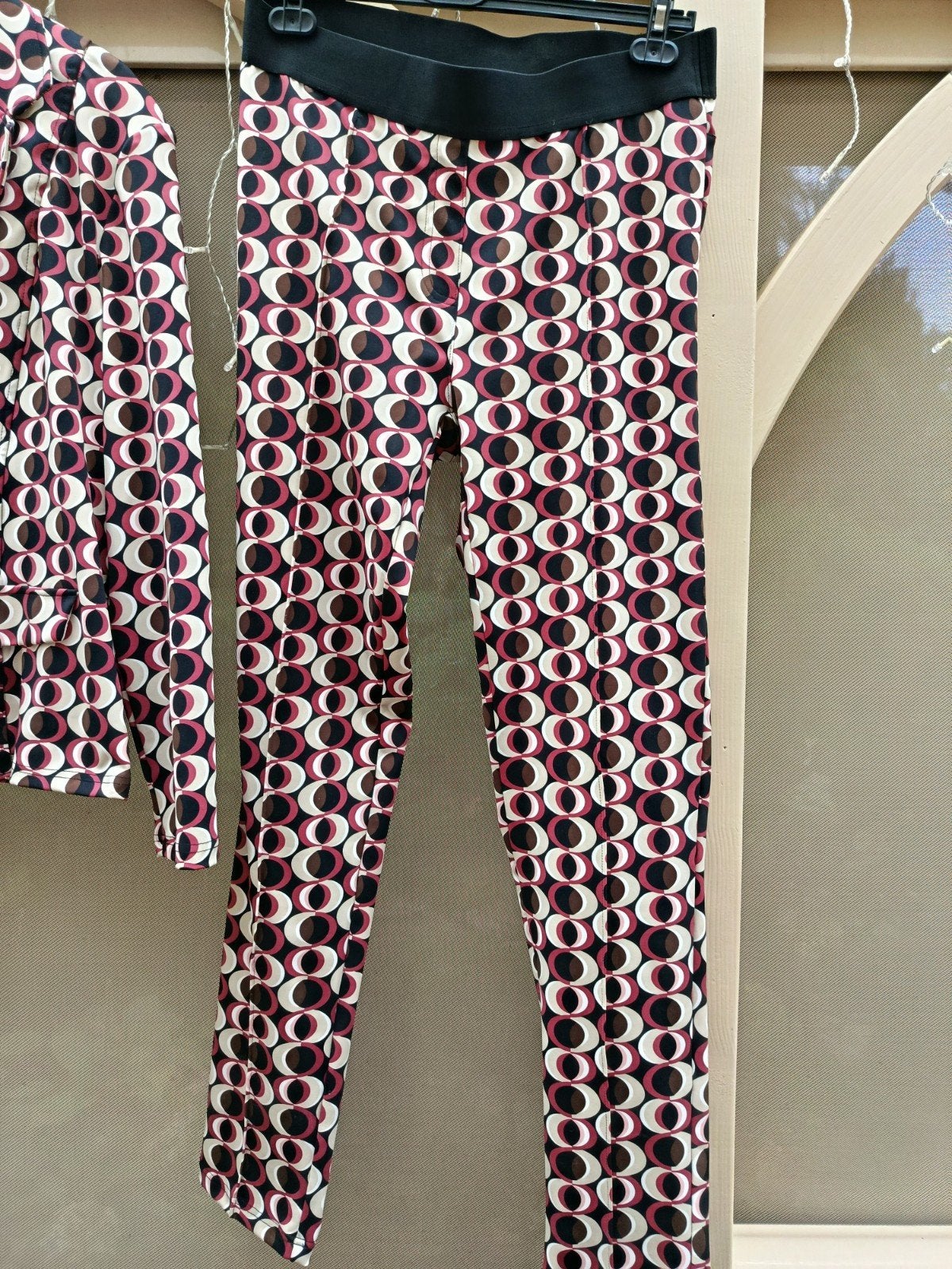 Norah set: blazer en broek met retro print maat l 42, Maat 38/40 (M), Zo goed als nieuw, Norah, Lang