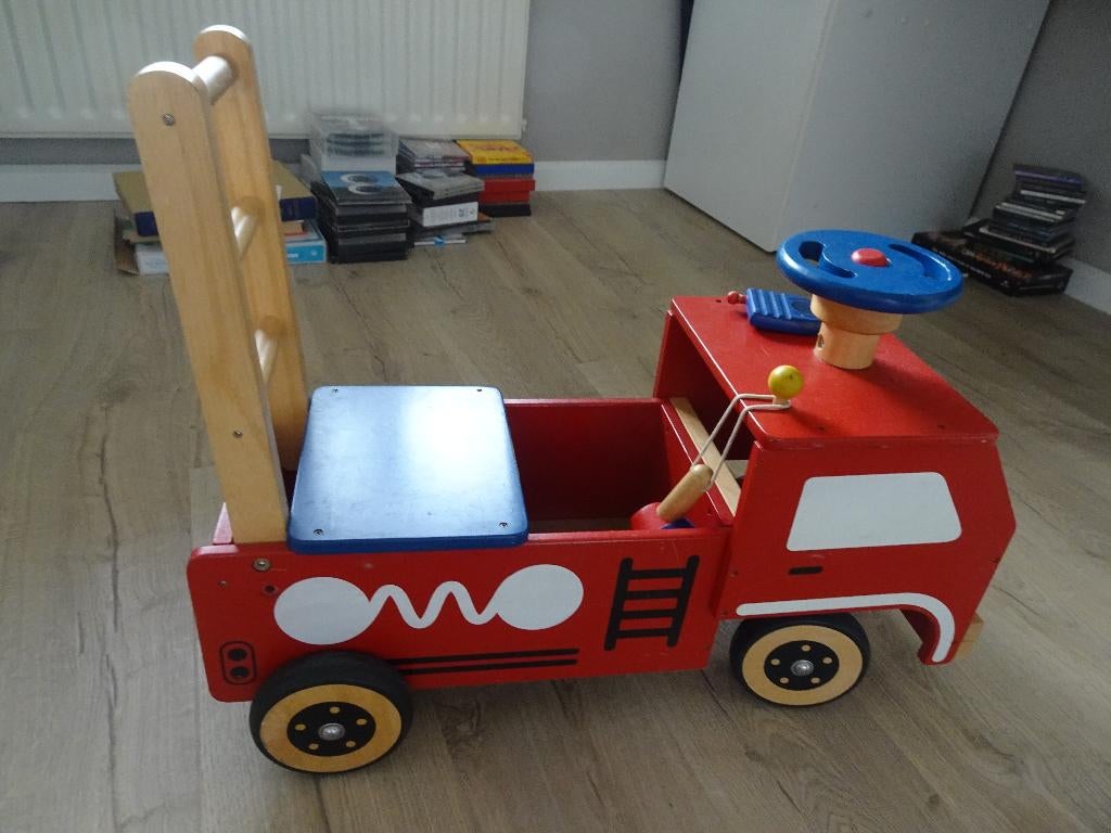 een leuke houten brandweerauto, Ophalen of Verzenden