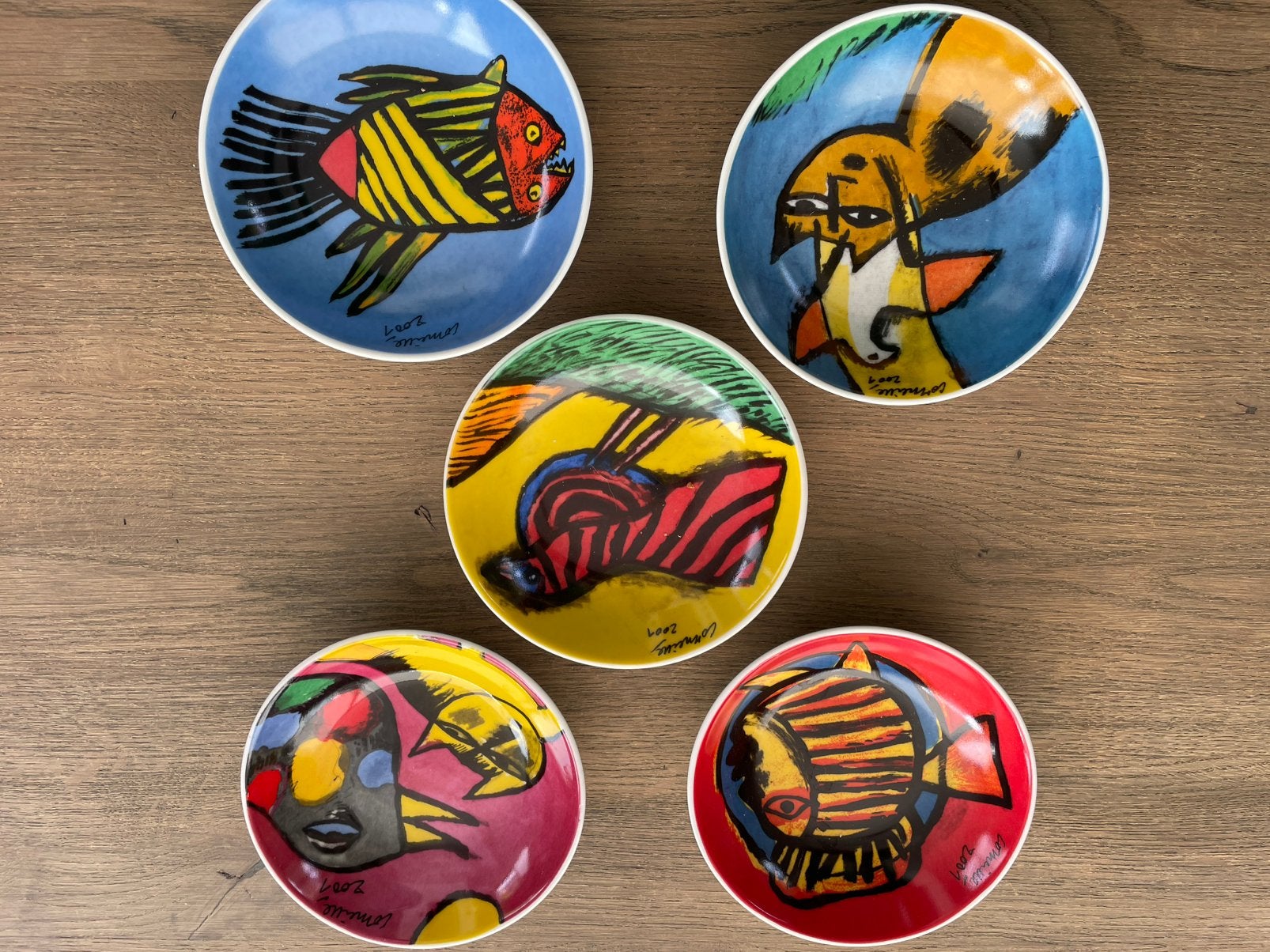5 schaaltjes van Corneille, Ophalen of Verzenden, Schaal, Meerkleurig