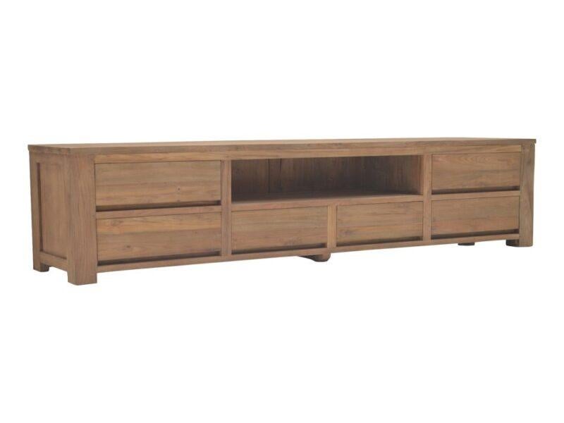 Tv meubel greeploos 220 cm, Huis en Inrichting, Teakhout, Nieuw, Ophalen of Verzenden, 200 cm of meer