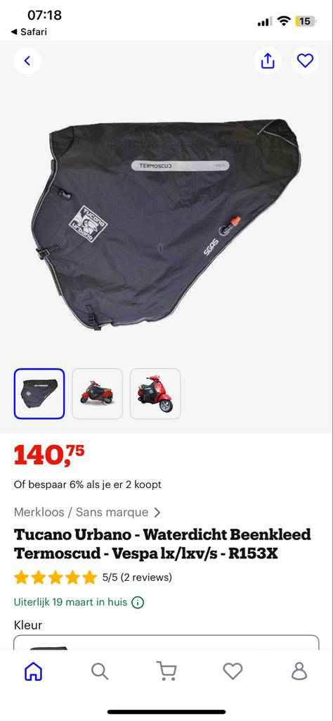 Vespa s en fly Tucano Urbano Termoscud beenkleed Vespa, Ophalen of Verzenden, Zo goed als nieuw, Overige typen, Overige merken