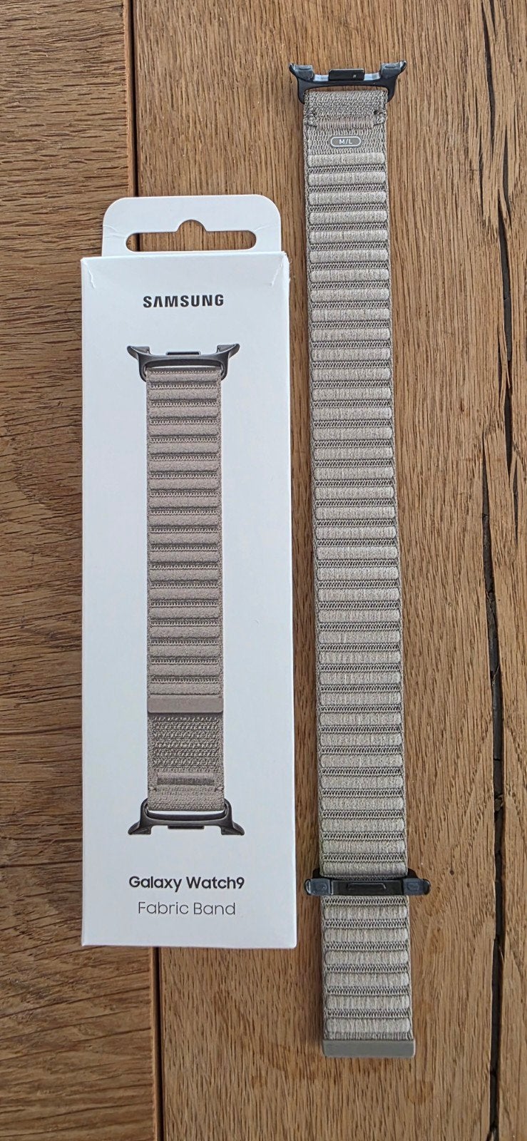 Samsung Galaxy Watch9 beige Fabric Band M/L, Ophalen of Verzenden, Nieuw, Android, Samsung