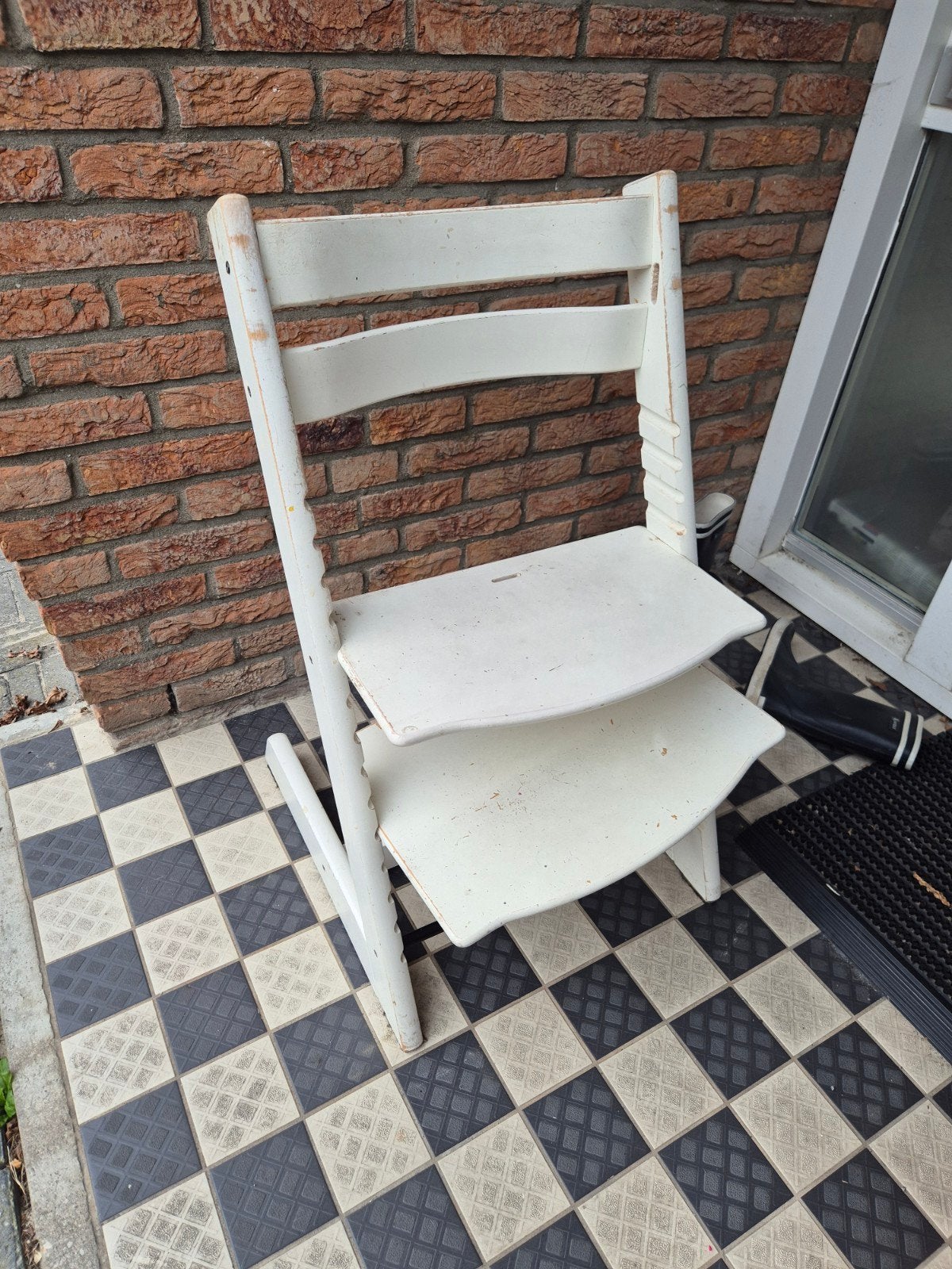 Stokke Tripp Trapp meegroeistoel wit (opknapper), Ophalen, Gebruikt, Meegroeistoel