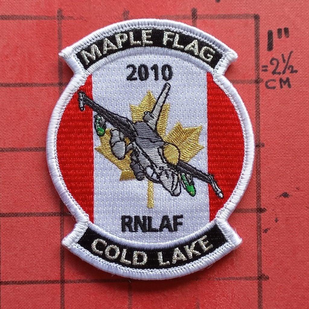 KLU LUCHTMACHT PATCH F-16 MAPLE FLAG 2010 COLD LAKE, GOUD, Verzenden, Luchtmacht, Nederland, Embleem of Badge