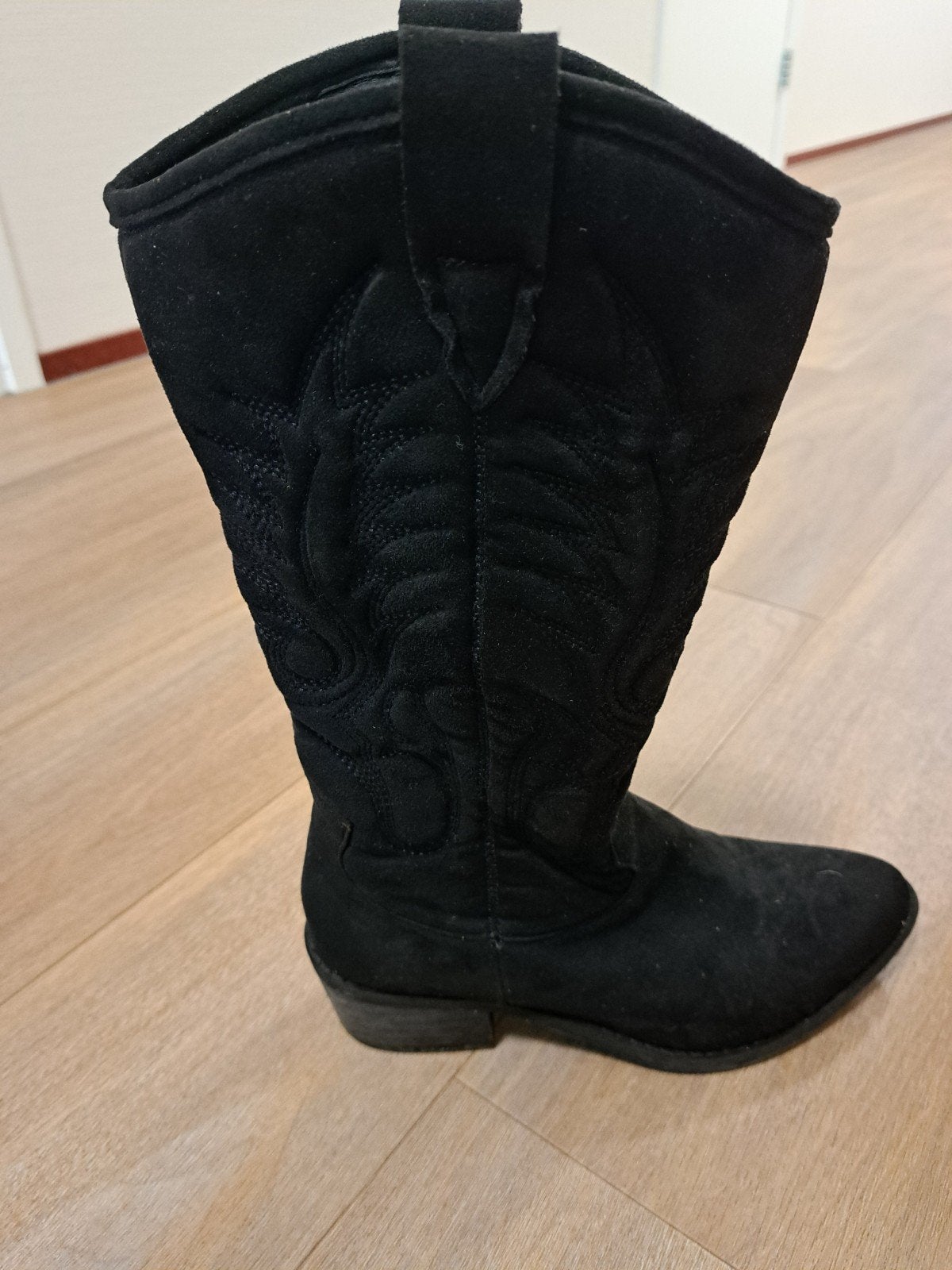 cowboy laarzen stof, Kleding | Dames, Schoenen, Hoge laarzen, Zwart, Onbekend., Ophalen of Verzenden
