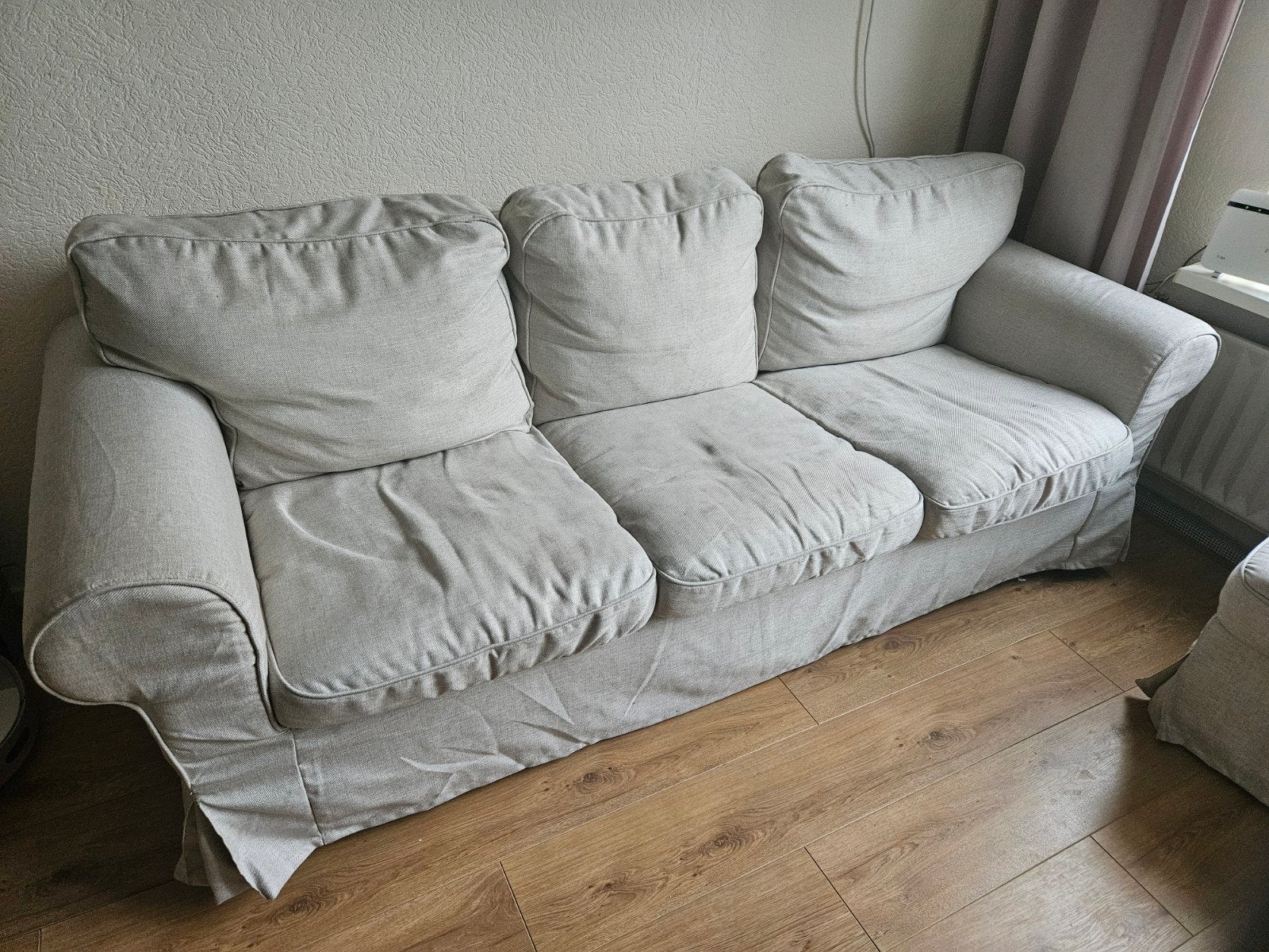 Gratis 3 persoons bank met hocker, Ophalen, Gebruikt