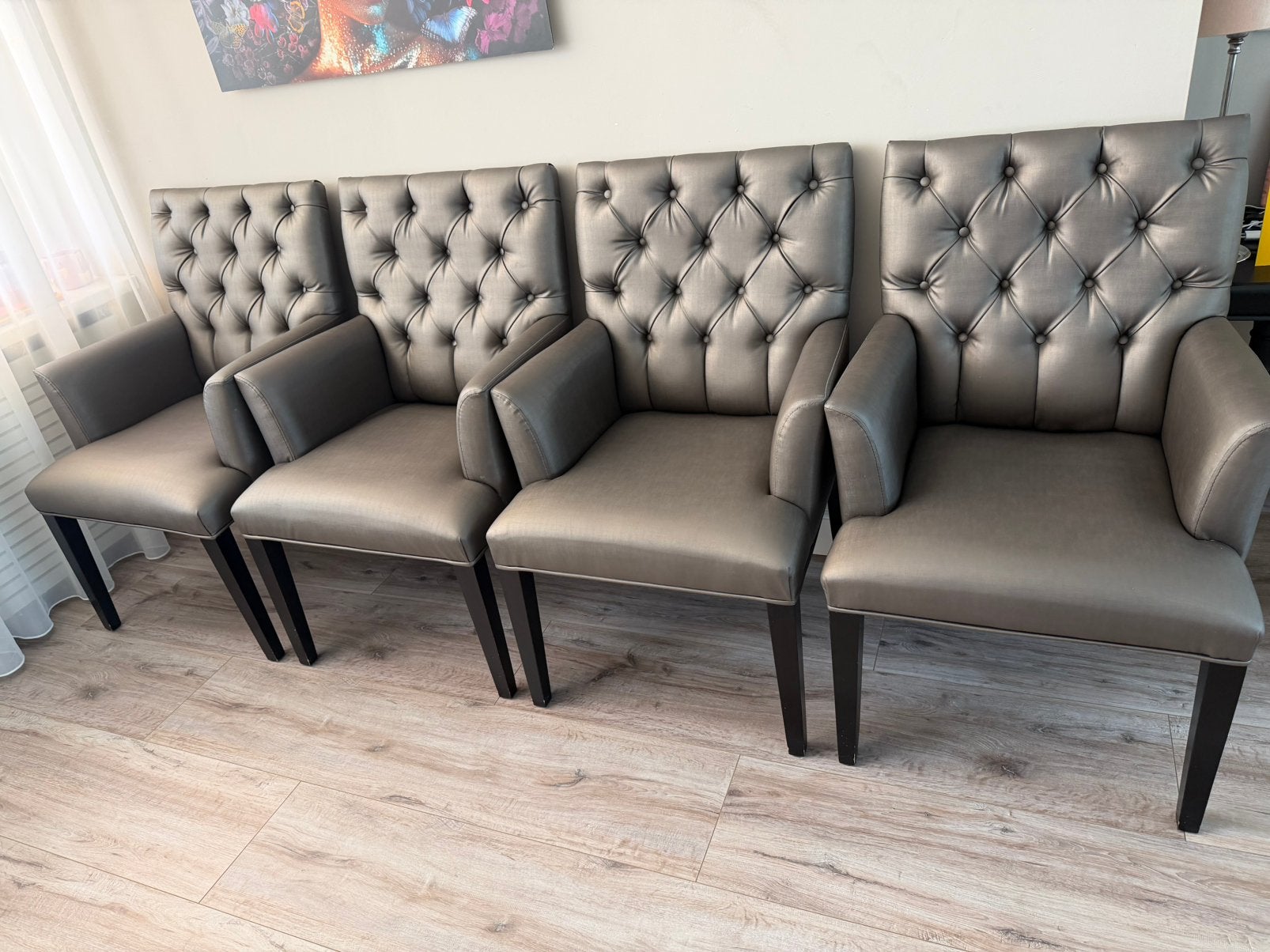 4 Eetstoelen Eric Kuster style, Ophalen, Overige materialen, Gebruikt, Overige kleuren