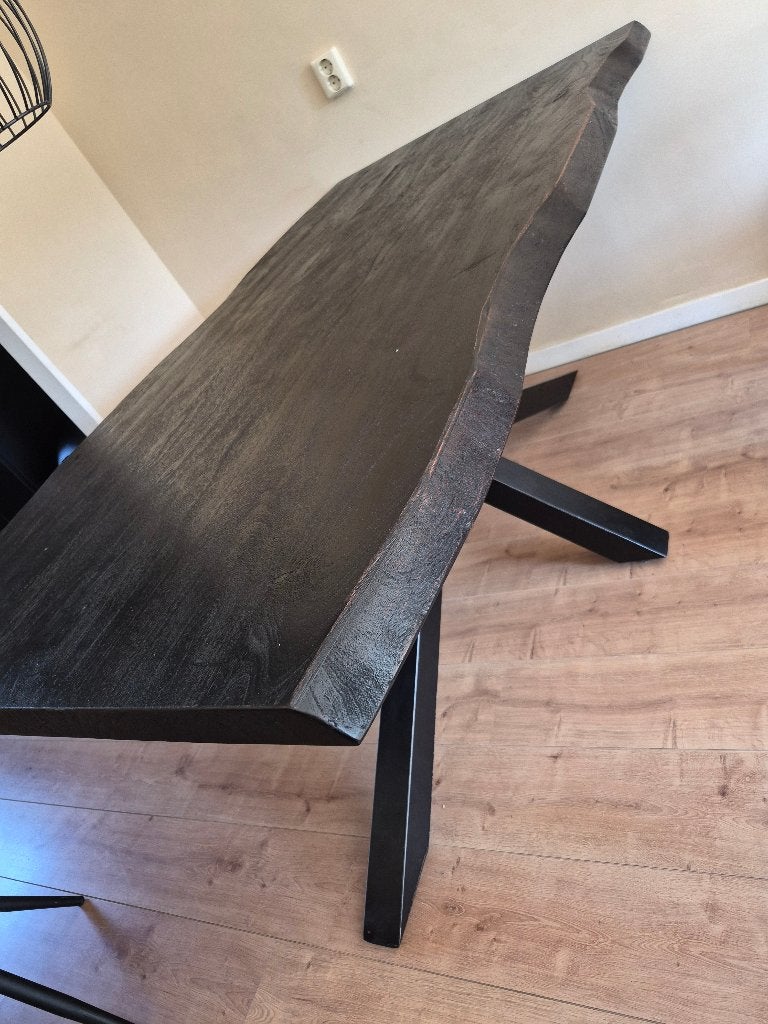 Eettafel mangohout, Huis en Inrichting, Tafels | Eettafels, Ophalen, Overige materialen, 50 tot 100 cm, Zo goed als nieuw