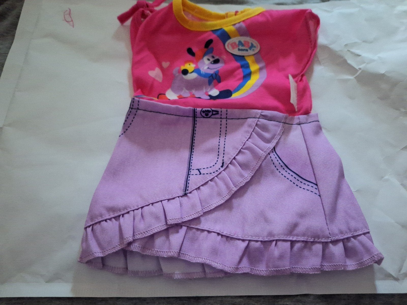 Baby Born Meisje 43 Cm Roze - Paars Jurkje. Nieuw., Ophalen of Verzenden, Nieuw