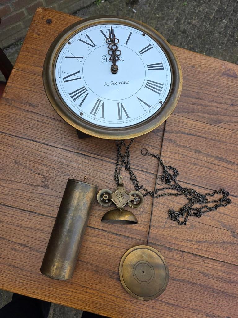 Antieke vintage wandklok / pendule – A. Saverne, Ophalen